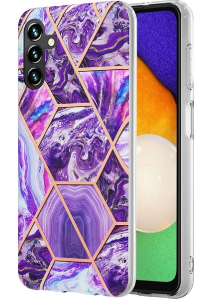 Samsung Galaxy A54 5g Için Yumuşak Tpu Telefon Kılıfı, Iyi Korunmuş Mermer Desen Imd Iml Çift Taraflı Elektroduat Koruyucu Kapak-Karanlık-Mor Mor (Yurt Dışından)