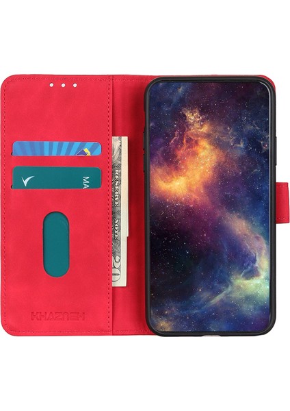 Samsung Galaxy A54 Için Khazneh A54 5g Manyetik Toka Pu Deri Retro Doku Telefon Kapak Folio Flip Cüzdan Stand Kılıf Kırmızı (Yurt Dışından)