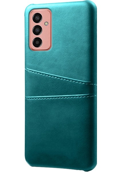 Samsung Galaxy M13 Için Çift Kart Yuvalı 4g Telefon Kılıfı Için, Damla Dayanıklı Pu Deri Kaplamalı Sert Pc Kapak Yeşili (Yurt Dışından)