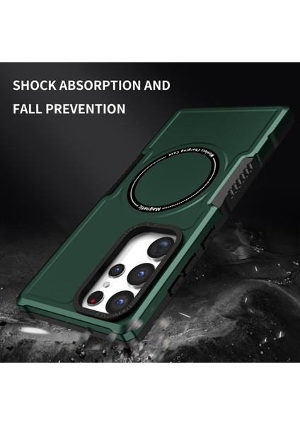 Samsung Galaxy S23 Için Ultra Kamera Lens Çerçevesi Tasarımı Sabit Pc+Yumuşak Tpu Telefon Kılıfı Şok Geçirmez Kapak Manyetik Kablosuz Şarj-Blackish Yeşil (Yurt Dışından) fiyatları