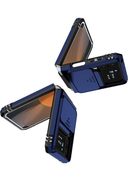 Samsung Galaxy Z Flip4 Için 5g Slayt Kamera Koruyucu Telefon Kılıfı Halka Tutucu Kickstand Pc+Tpu Hibrid Kapak Mavisi (Yurt Dışından) fiyatları