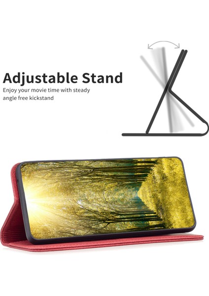 Samsung Galaxy A34 Için 5g Pu Deri Telefon Stand Kapağı Gizli Manyetik Emilim (Yurt Dışından)