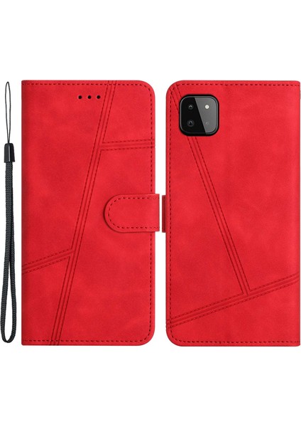 Samsung Galaxy A22 5g (Ab Versiyonu) Için Damla Geçirmez Telefon Kapağı, Retro Tarzı Cilt Dokunuşu His Pu Deri Flip Cüzdan Kılıfı (Yurt Dışından)
