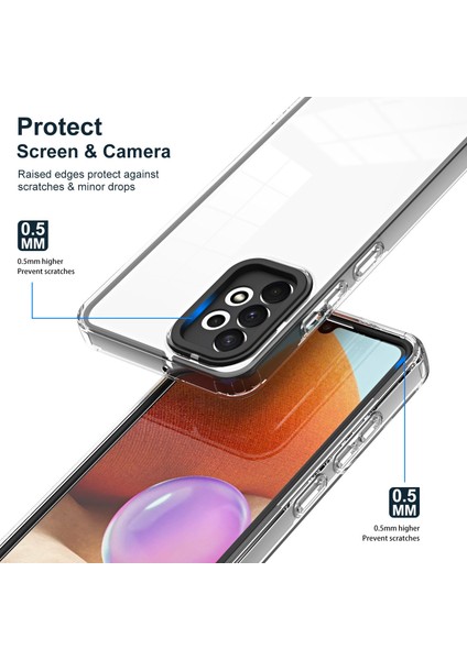 Seashell Digital Samsung Galaxy A52 4G/A52 5G/A52S 5g Için 3 3'ü 1 Arada Tasarım Clear Tpu+Pc Telefon Bırakma Kılıf Kılıfı Anti-Çizgiye Dönüş Arka Kapak Black (Yurt Dışından)