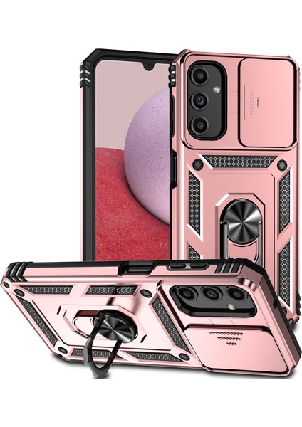 Samsung Galaxy A14 5g Case Pc+Tpu Slayt Kamera Koruyucu Kickstand-Rose Altın ile Telefon Kapağı (Yurt Dışından)
