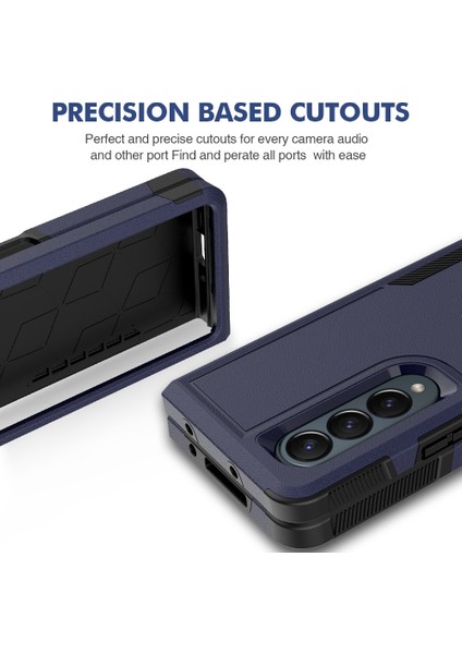 Samsung Galaxy Z Fold4 Için 5g Anti-Cratch Pc+Tpu Katlanır Telefon Kılıfı Damla Rahat Geri Kapak-Dark Mavi (Yurt Dışından) fiyatları