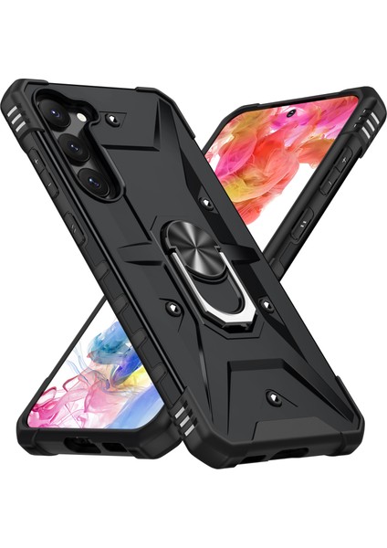 Samsung Galaxy S23 Için Kazık Kanıtı Yüzüğü Araba Montajı Kickstand Telefon Kılıfı Sabit Pc Yumuşak Tpu Hibrid Askeri Sınıf Şok Geçirmez Kapak Black (Yurt Dışından) fiyatları