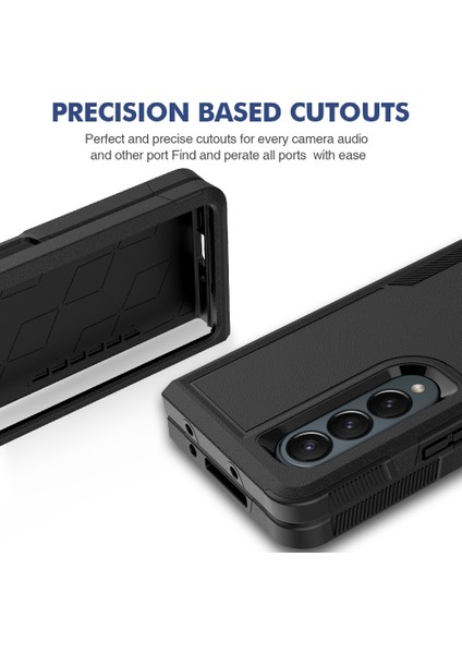 Samsung Galaxy Z Fold4 Için 5g Anti-Çizelge Pc+Tpu Katlanır Telefon Kılıfı Damla Rahat Arka Kapak Black (Yurt Dışından) fiyatları