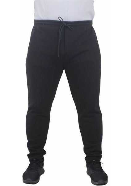 Büyük Beden Fermuarlı Eşofman Altı 3ip 11517 Sıyah