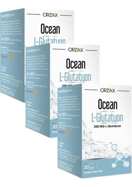 Ocean L-Glutathione 250 mg Takviye Edici Gıda 30 Tablet 3 Adet