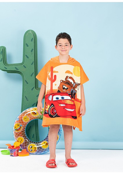 Cars Springs Disney Lisanslı Kadife Çocuk Panço 4/9 Yaş