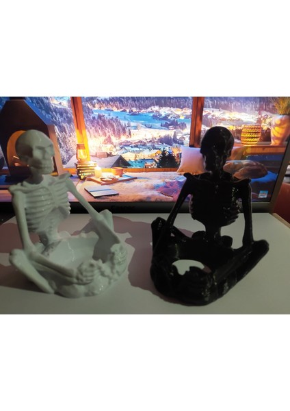 KUNDUZ AHŞAP TASARIM ATÖLYESİ 2 Li Mumluk - Tealıght- SİYAH VE BEYAZ