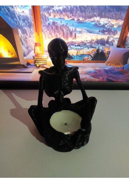 KUNDUZ AHŞAP TASARIM ATÖLYESİ 2 Li Mumluk - Tealıght- SİYAH VE BEYAZ fırsatları