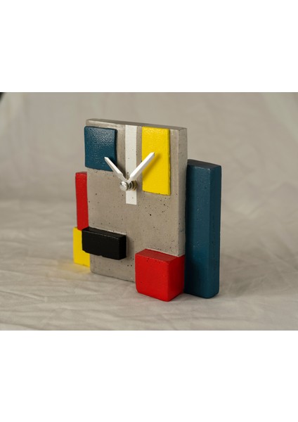 Mondrian Temalı Kübik Beton Masa Saati fiyatları