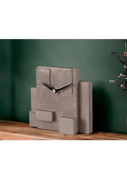 Mondrian Temalı Kübik Beton Masa Saati modelleri