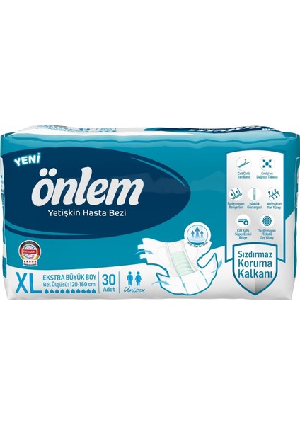 Hasta Bezi Bel Bantlı Tekstil Yüzey XL Ekstra Büyük 60 Adet