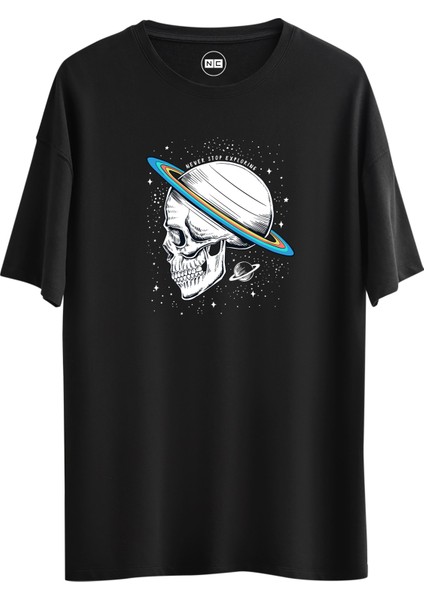 Never Stop Tasarım Dijital Baskılı Regular Relax T-Shirt