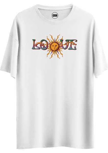 Love Sun Tasarım Dijital Baskılı Regular Relax T-Shirt