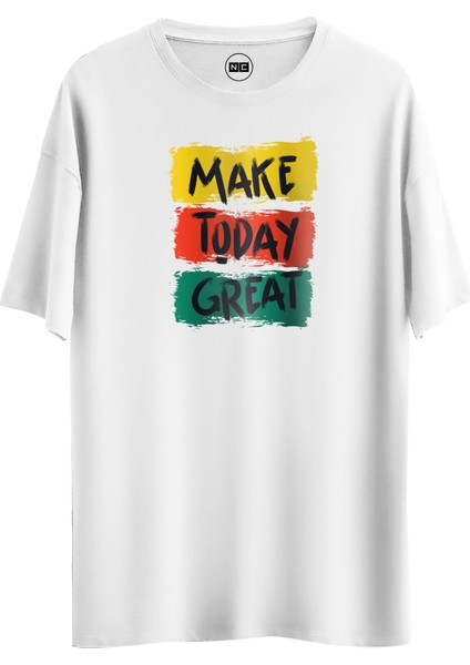 Make Today Tasarım Dijital Baskılı Regular Relax T-Shirt