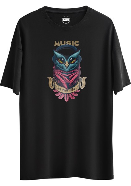 Music Is My Life Tasarım Dijital Baskılı Regular Relax T-Shirt
