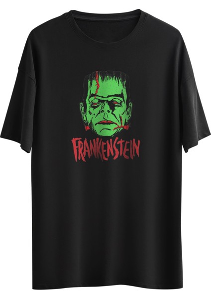 Frankestein Tasarım Dijital Baskılı Regular Relax T-Shirt