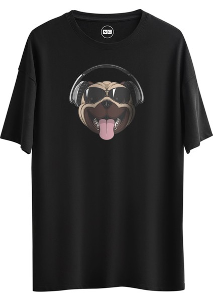 Dog Ear Phone Tasarım Dijital Baskılı Regular Relax T-Shirt