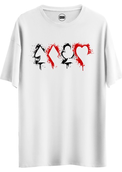 Poker Card Tasarım Dijital Baskılı Regular Relax T-Shirt