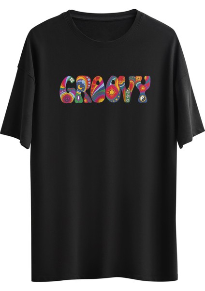 Groovy Tasarım Dijital Baskılı Regular Relax T-Shirt