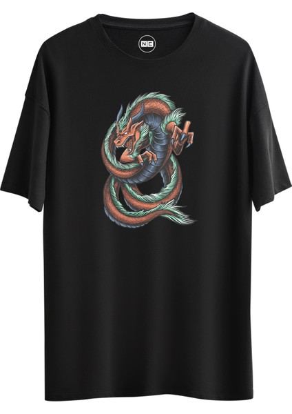 Dragon Tasarım Dijital Baskılı Regular Relax T-Shirt