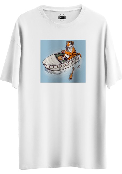 Tiger Tasarım Dijital Baskılı Regular Relax T-Shirt