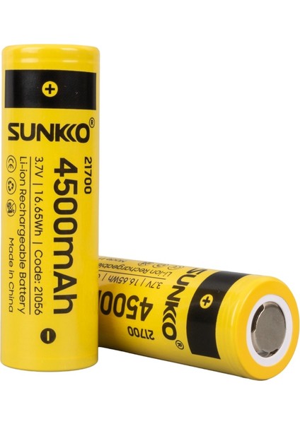 3.7 Volt 4500 Mah 21700 Şarj Edilebilir Pil (2li Paket)