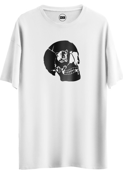 Skull Rat Tasarım Dijital Baskılı Regular Relax T-Shirt
