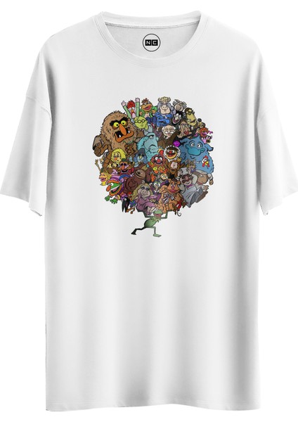 Muppets World Tasarım Dijital Baskılı Regular Relax T-Shirt