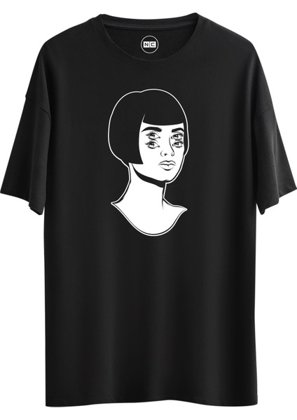 Girl Eye Tasarım Dijital Baskılı Regular Relax T-Shirt