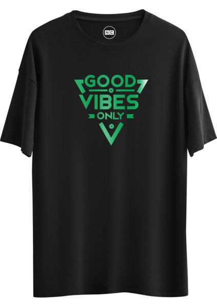 Good Vibes Tasarım Dijital Baskılı Regular Relax T-Shirt