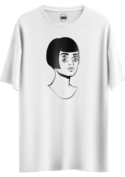 Girl Eye Tasarım Dijital Baskılı Regular Relax T-Shirt
