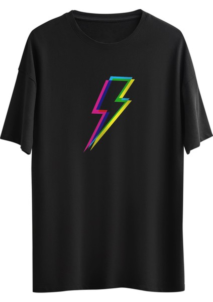 Cmyk Lightning Tasarım Dijital Baskılı Regular Relax T-Shirt