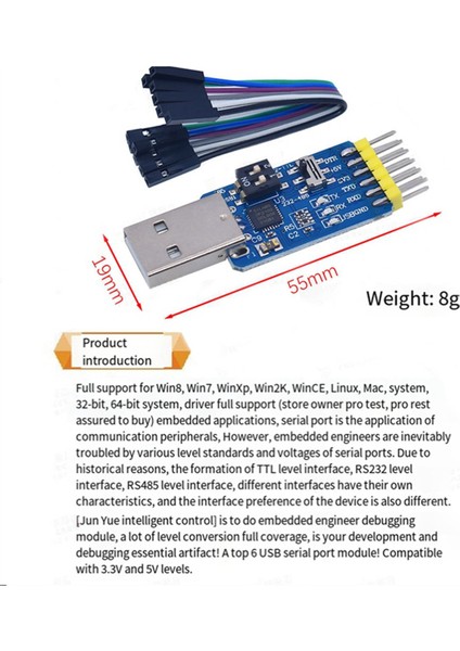 6'sı 1 Arada Çok Fonksiyonlu Usb'den Uart'a Seri Bağlantı Noktası Modülü USB Ttl 485 232 Ücretsiz Dönüşüm CP2102 Usb'den Ttl'ye Ttl'den 232'YE (Yurt Dışından)