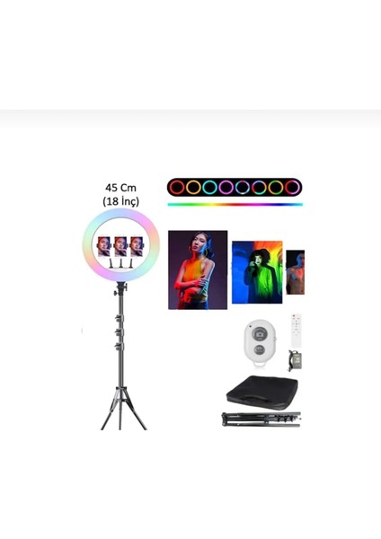 Ring Light MJ18" Rgb LED Işık Youtuber Tıktok Selfie Işıgı MJ18 modelleri