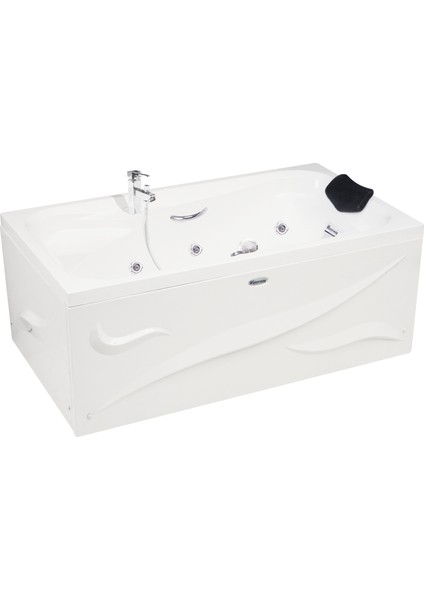 Nassau Jakuzi 140x80, H55 Romantic Hidromasaj Sistemli Küvet (Gövde + Metal Ayak + 4 Yön Panel)