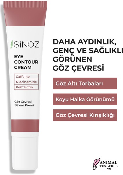 Sinoz Koyu Halka Oluşumu Karşıtı Nemlendirici Göz Kremi 15 Ml Göz Altı Ve Çevresi Için