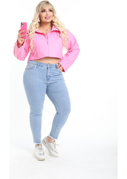 Kadın Yüksek Bel Skinny Fit Jeans Büyük Beden Kot PantolonC597 fırsatları