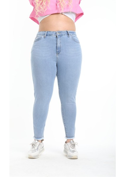 Kadın Yüksek Bel Skinny Fit Jeans Büyük Beden Kot PantolonC597 indirimleri