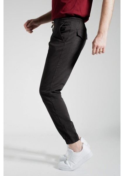 Cedy Denım Erkek Lastikli Mevsimlik Gabardin Jogger Bağcıklı Pantolon C314