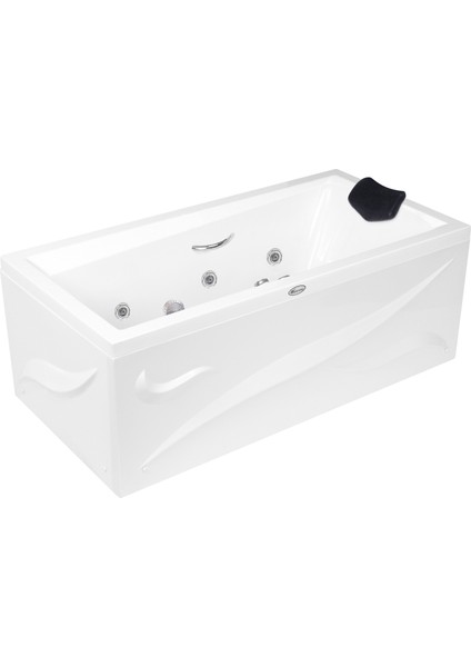 Pine Bay Jakuzi 140x70, H55 Bonus Hidromasaj Sistemli Küvet (Gövde + Metal Ayak + 4 yön panel)