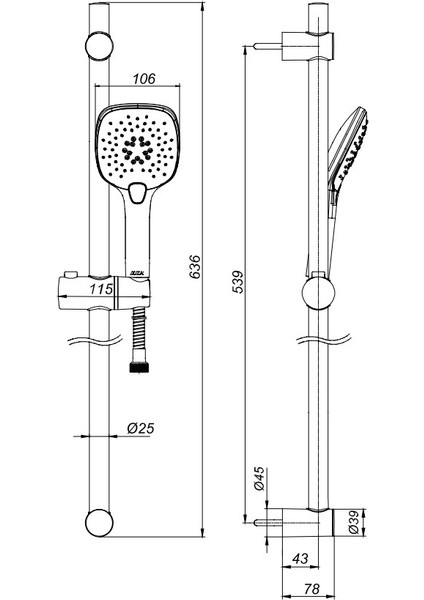 Eca Icon Banyo Hareketli Sürgülü Duş Seti Üst Takımı 102146080