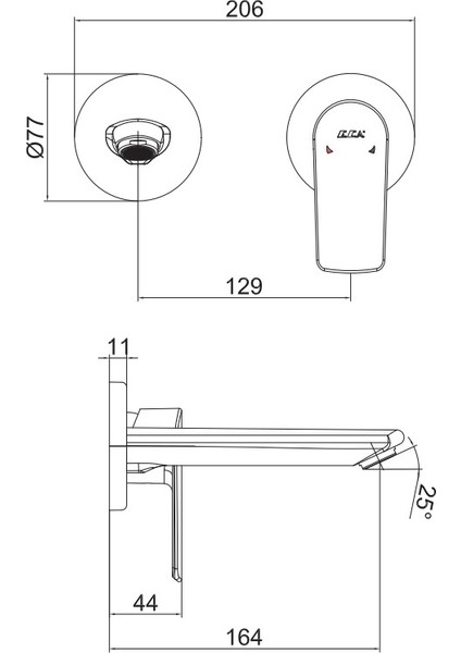 Lia Ankastre Lavabo Bataryası Sıva Üstü Çift Rozet 102167620-YY