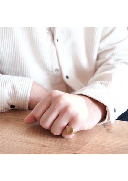Altın Kaplama Düz Desensiz Unisex Yüzük YZK-437