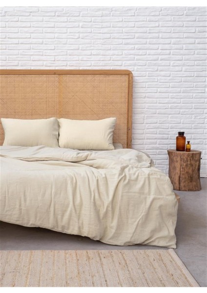 Vs Müslin Çift Kişilik Lastikli Çarşaf 160 200 Krem