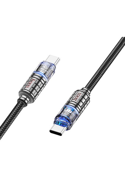 U122 Kristal Uç 60W Type-C To Type-C Hızlı Data ve Şarj Kablosu